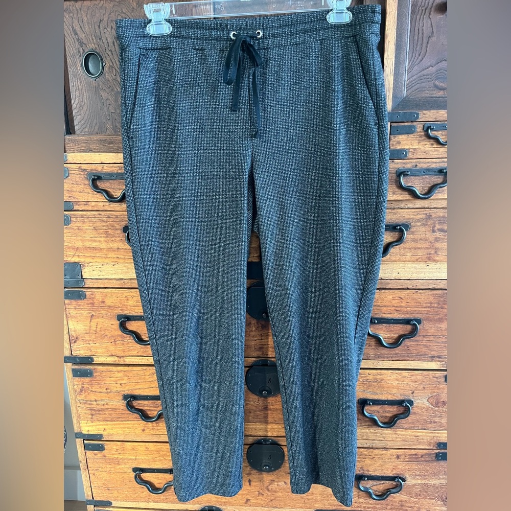 LOFT Knit Houndstooth Checked Ankle Pants Size: L